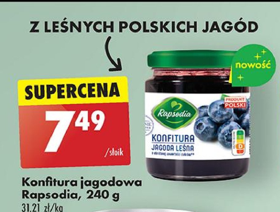 Konfitura jagodowa Rapsodia promocja