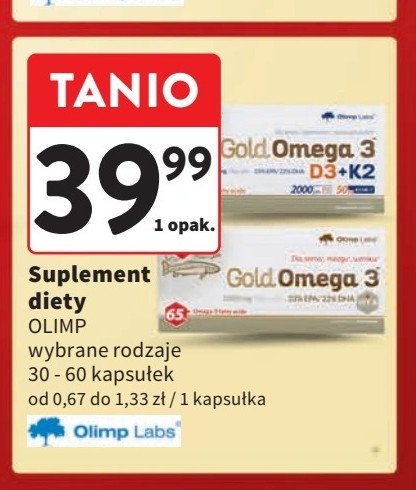 Kapsułki wspomagające pracę serca Olimp labs gold omega 3 d3 + k2 promocja