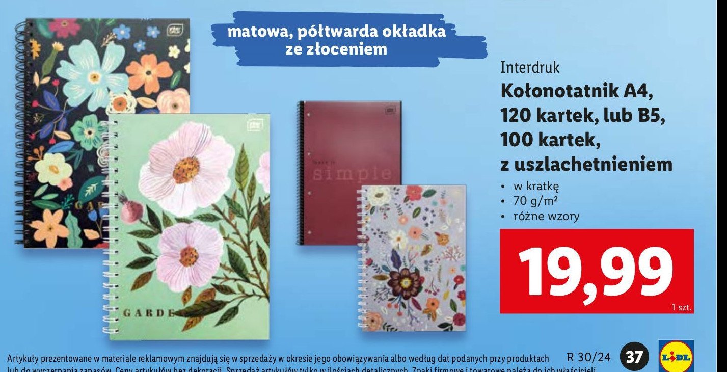 Kołonotatnik a4 kratka 120 kartek Interdruk promocja