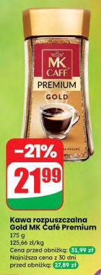 Kawa rozpuszczalna Gold MK Café Premium promocja w Dino