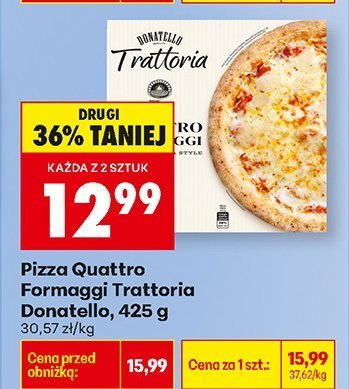 Pizza Quattro Formaggi Trattoria Donatello, 425 g promocja w Biedronka