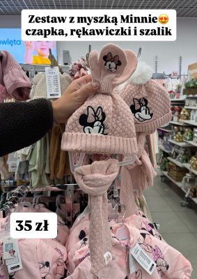 Zestaw z myszką Minnie - czapka, rękawiczki i szalik promocja w Pepco