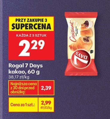 Rogal 7 Days kakao, 60 g promocja w Biedronka