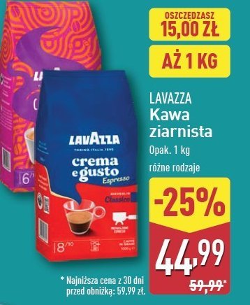 Kawa legerro Lavazza caffe crema promocja