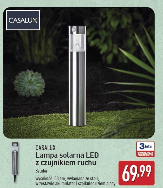 Lampa solarna z czujnikiem ruchu Casalux promocja