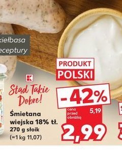 艢mietana wiejska 18% K-classic st膮d takie dobre! promocja