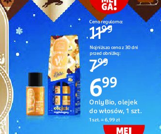 Olejek do włosów czekolada mleczna nadziana Only bio Onlybio promocja w Rossmann