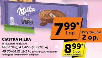 Ciastka Milka wybrane rodzaje promocja w Groszek