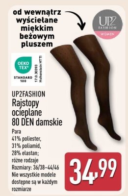 Rajstopy ocieplane 80 DEN damskie UP2FASHION promocja w Aldi