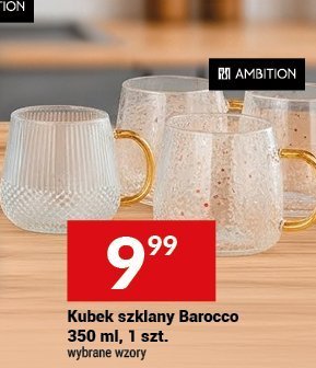 Kubek szklany Barocco 350 ml, 1 szt. promocja w Twój Market