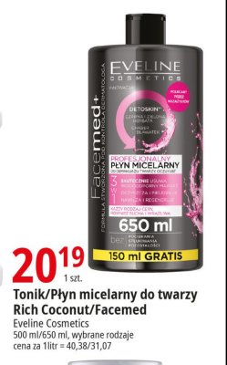 P艂yn micelarny + tonik Eveline rich coconut promocja