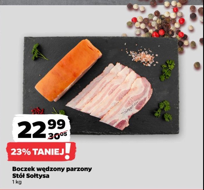 Boczek wędzony parzony Stół sołtysa promocja w Netto