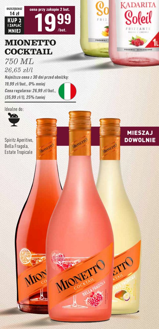 Wino bella fragola Mionetto cocktail promocja