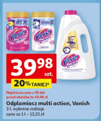 Odplamiacz multi action, Vanish 3 l, wybrane rodzaje promocja w Auchan