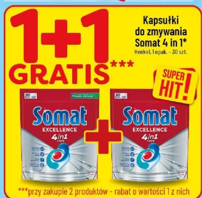 Kapsułki do zmywania Somat 4 in 1 promocja w POLOmarket