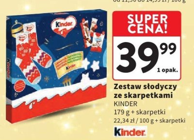 Zestaw słodyczy ze skarpetkami KINDER promocja w Intermarche