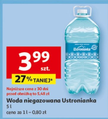 Woda niegazowana Ustronianka promocja w Auchan