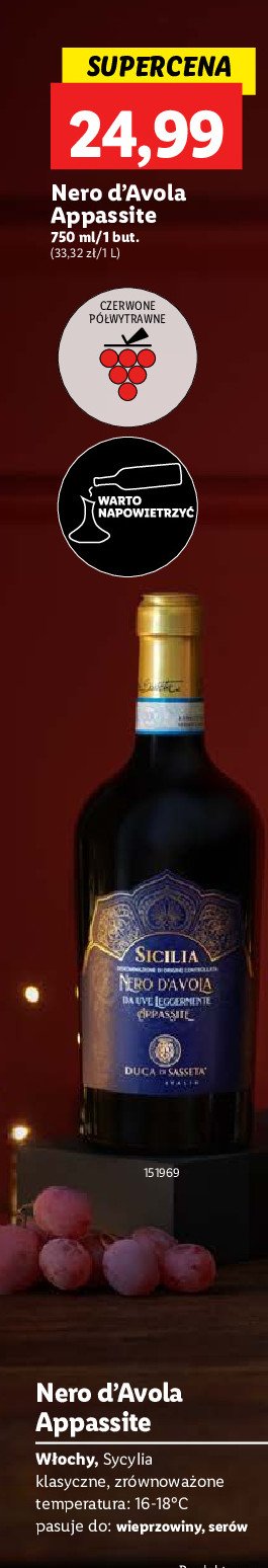 Wino Nero d'avola appassite promocja w Lidl