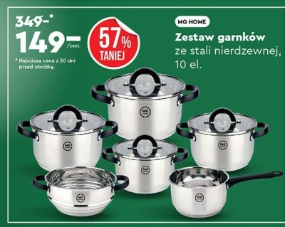 Zestaw garnków ze stali nierdzewnej, 10 el. MG Home promocja w Biedronka