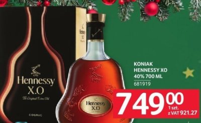 Koniak Hennessy XO 40% 700 ml promocja w Selgros