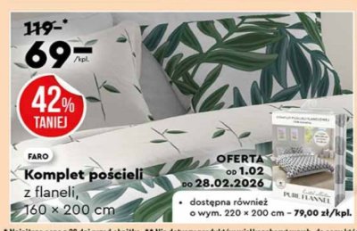 Komplet pościeli z flaneli 160×200 cm promocja w Biedronka