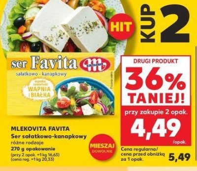 Ser sa艂atkowo-kanapkowy 12 % Mlekovita favita promocja