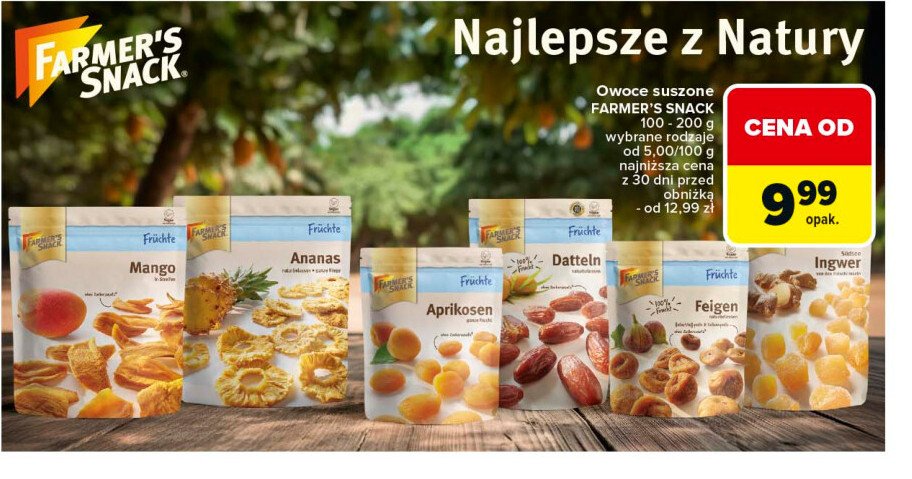 Mango plastry suszone Farmer's snack promocja w Carrefour Market