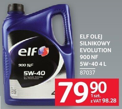 Olej silnikowy Elf Evolution 900 NF 5W-40 4 L promocja w Selgros