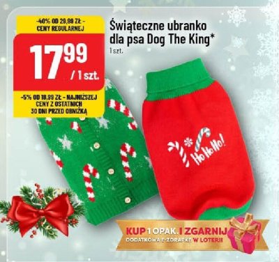 Świąteczne ubranko dla psa Dog The King promocja w POLOmarket