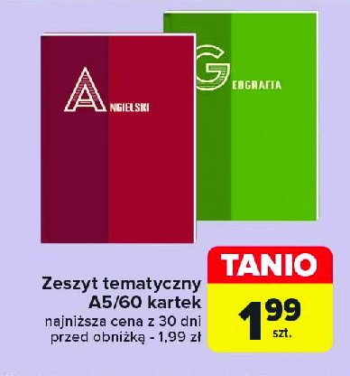 Zeszyt tematyczny a5 60 kartek promocja