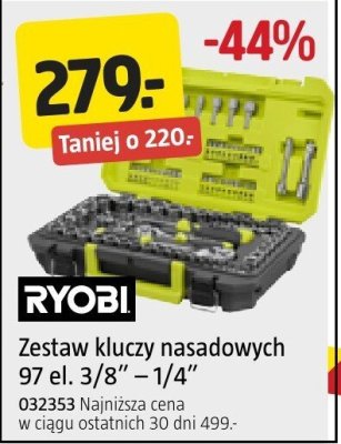 Zestaw bitów nasadowych 97 el. 3/8'' - 1/4'' Ryobi promocja w Jula