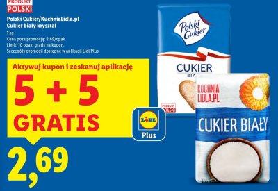 Cukier biały kryształ Polski Cukier/Kuchnia Lidla promocja w Lidl