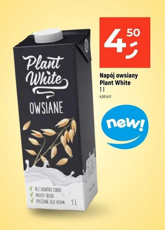 Napój owsiany Plant white promocja w Dealz