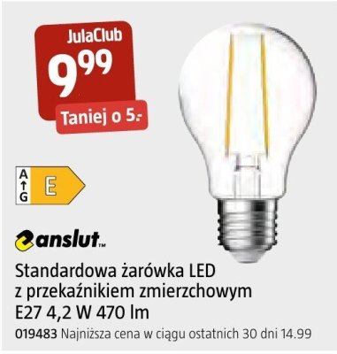 Żarówka LED Anslut E27 4,2W 470lm promocja w Jula