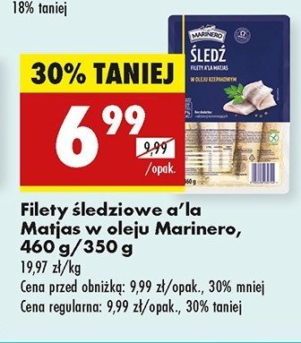 Filety 艣ledziowe a'la matjas w oleju Marinero promocja
