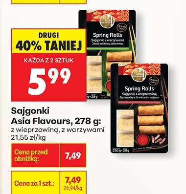 Sajgonki z warzywami 278 g promocja w Biedronka