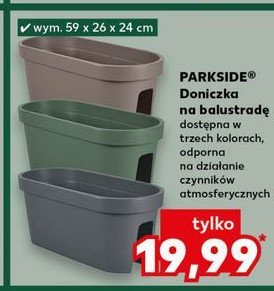 Doniczka na balustradę 59 x 26 x 24 cm Parkside promocja w Kaufland