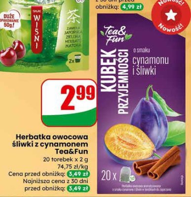Herbatka owocowa śliwki z cynamonem Tea&Fun promocja w Dino