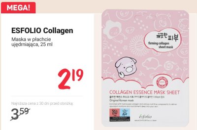 Maska w płachcie ujędrniająca Collagen  promocja w Rossmann