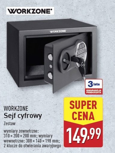 Sejf elektroniczny WORKZONE promocja w Aldi