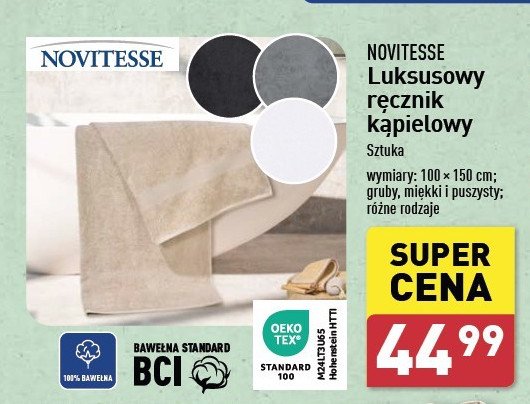 Ręcznik kąpielowy 100 x 150 cm Novitesse promocja