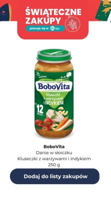 Danie w słoiczku Kluseczki z warzywami i indykiem promocja w Dino