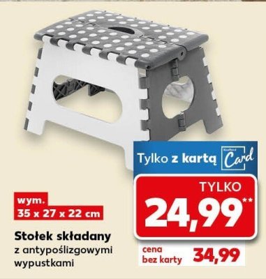 Stołek składany K-CLASSIC z antypoślizgowymi wypustkami wym. 35 x 22 x 22 cm promocja w Kaufland