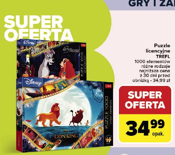 Puzzle 1000 el. król lew Trefl promocja w Carrefour