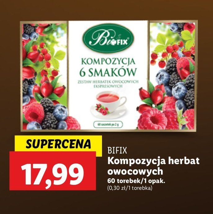 Kompozycja 6 smaków herbatka owocowa Bifix kompozycja promocja