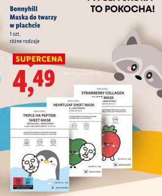 Maska do twarzy w płachcie  promocja w Lidl