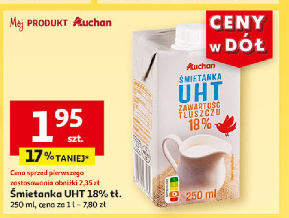 Śmietanka 18 % Auchan promocja