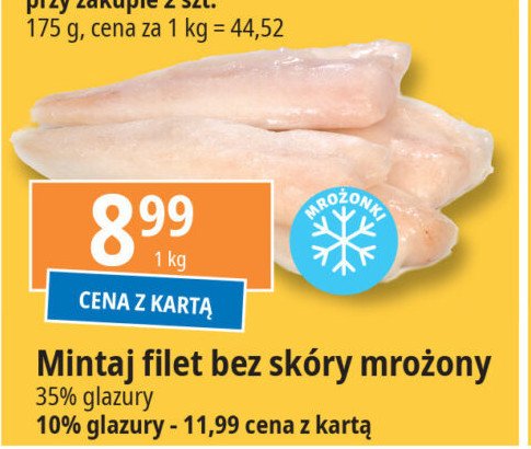 Mintaj filet bez skóry 35% glazury promocja