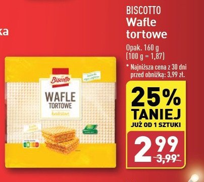 Wafle tortowe kwadratowe Biscotto promocja