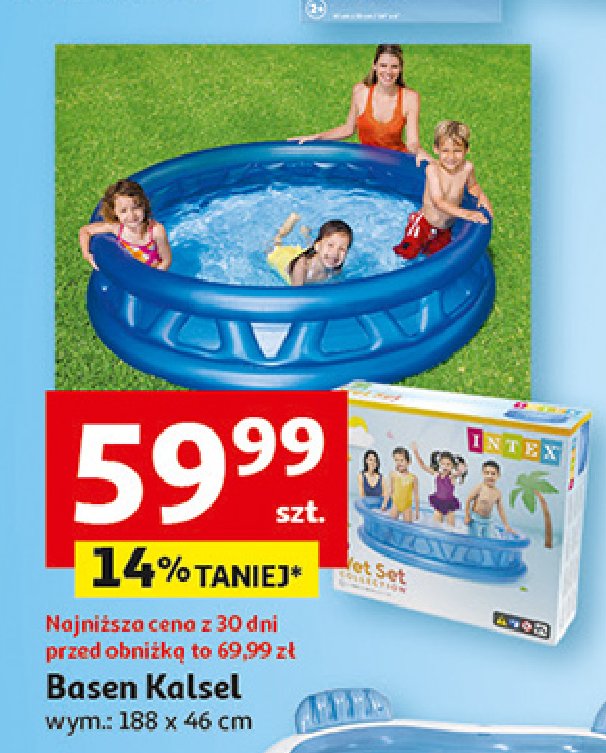 Basen błękitny kapsel 188 x 46 cm Intex promocja w Auchan